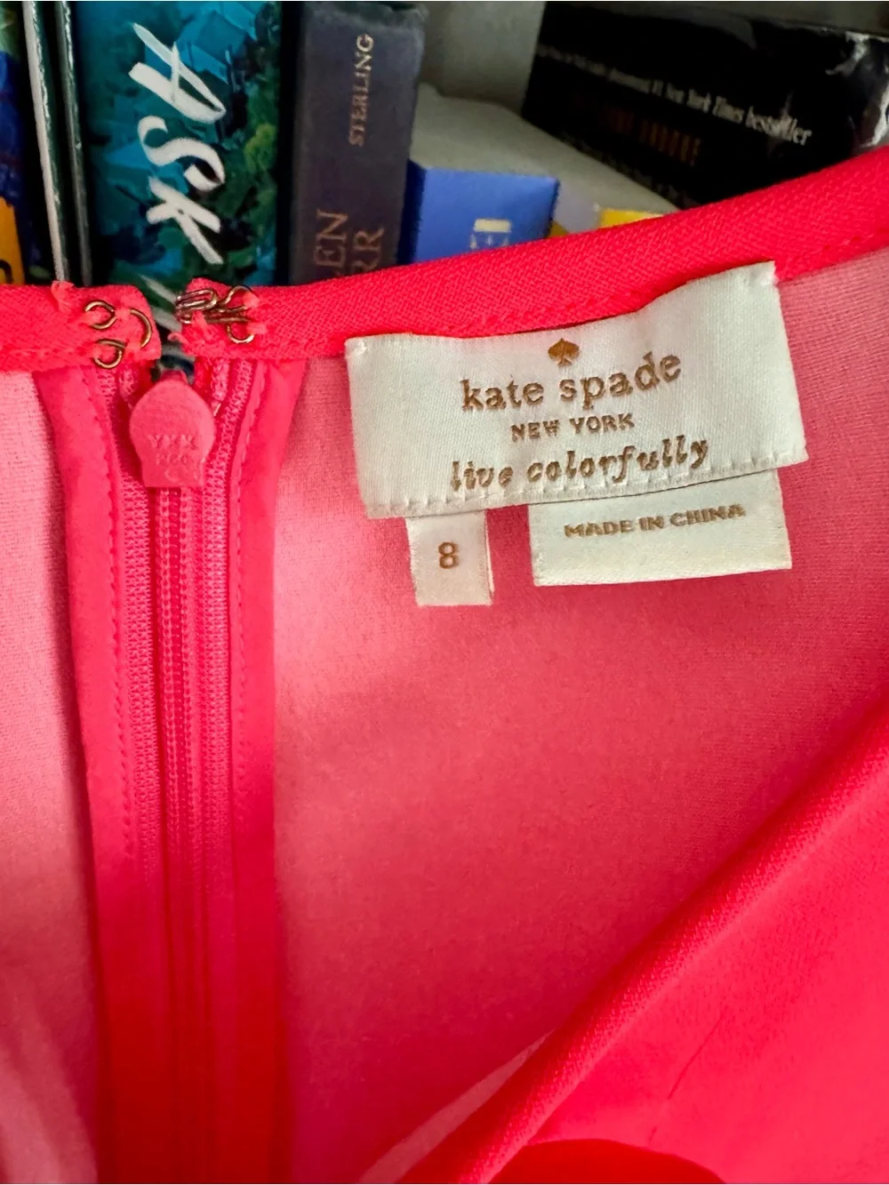 Kate Spade New York Coral Red Bow Front Sleeveless Top Size 8